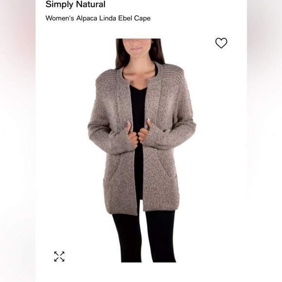 Simply Natural Linda Abel Cape/Cardigan-Alpaca Melange Tan - Picture 1 of 11